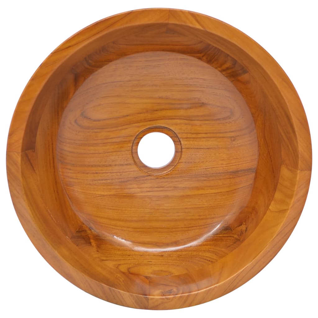 Basin Solid Teak Wood Φ40x10 cm