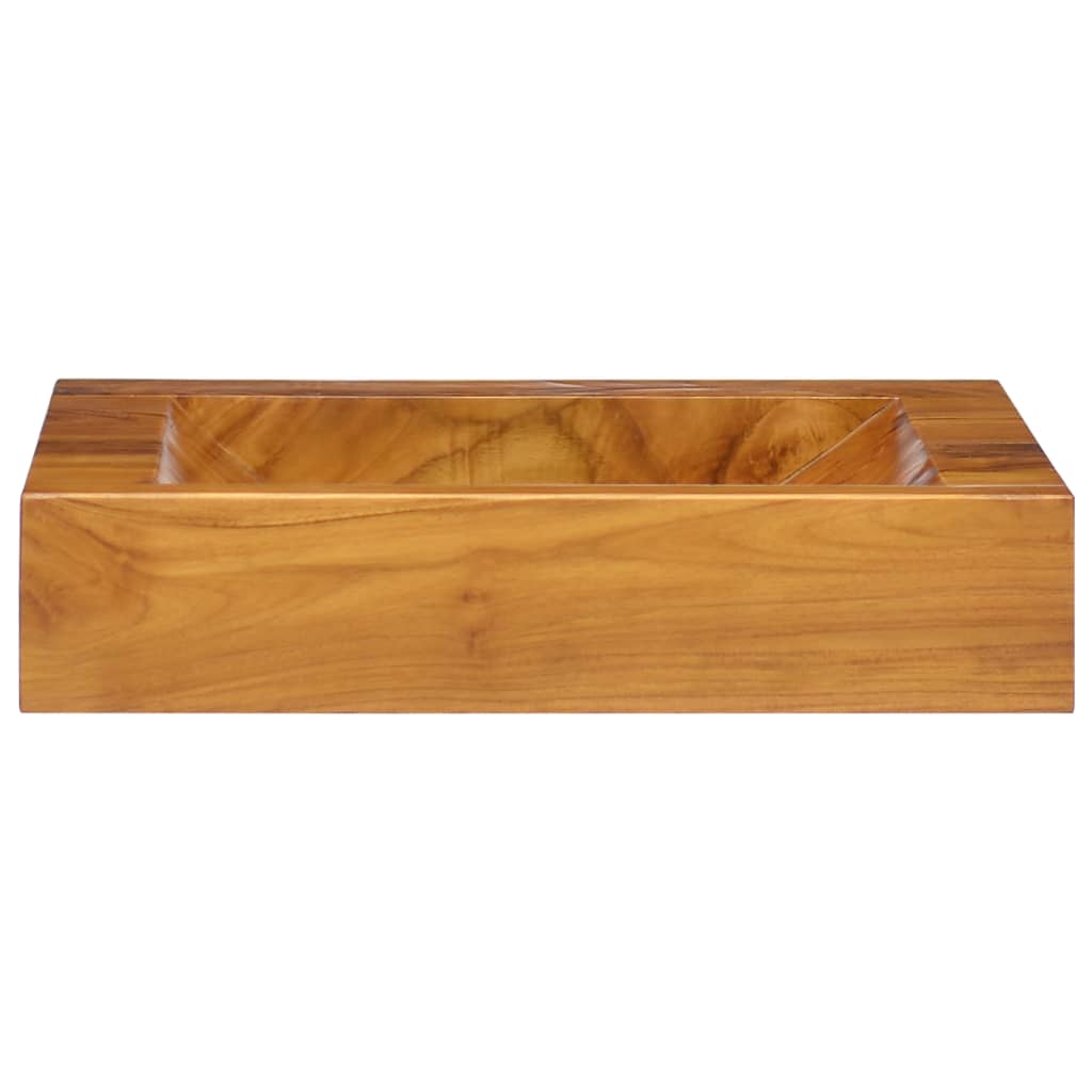 Basin Solid Teak Wood 50x35x10 cm