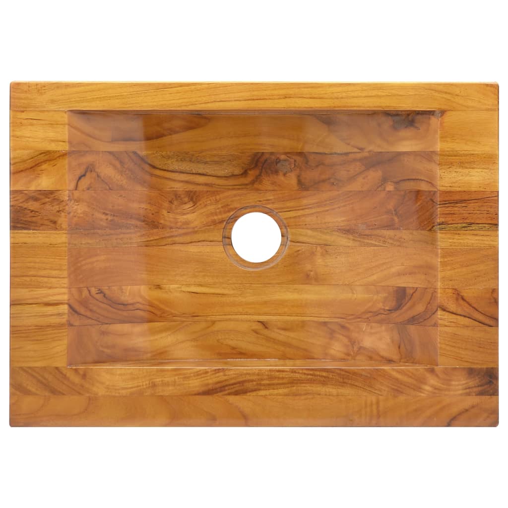 Basin Solid Teak Wood 50x35x10 cm