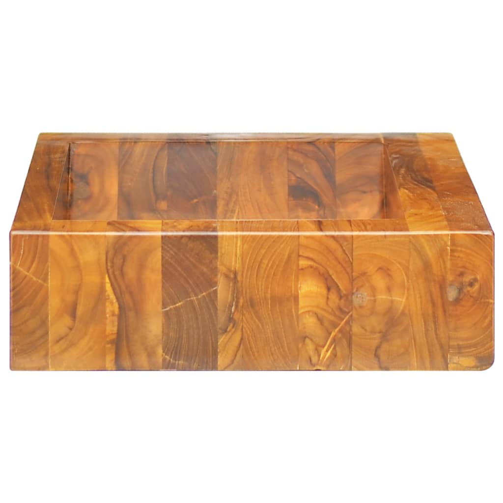 Basin Solid Teak Wood 50x35x10 cm