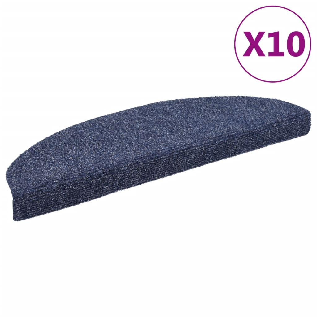 Self-adhesive Stair Mats 10 pcs Blue 65x21x4 cm Needle Punch