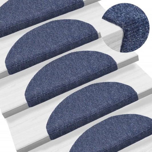 Self-adhesive Stair Mats 10 pcs Blue 65x21x4 cm Needle Punch