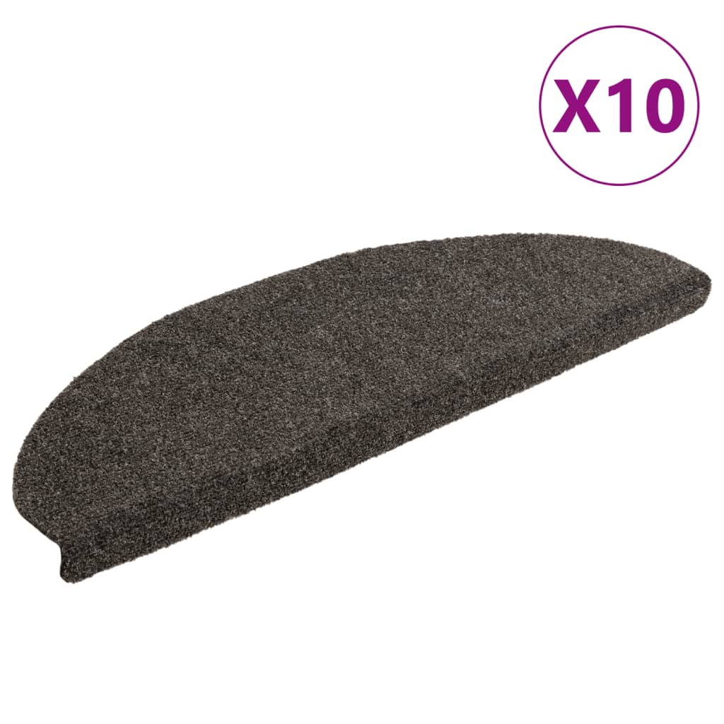 Self-adhesive Stair Mats 10pcs Anthracite 65x21x4cm Needle Punch