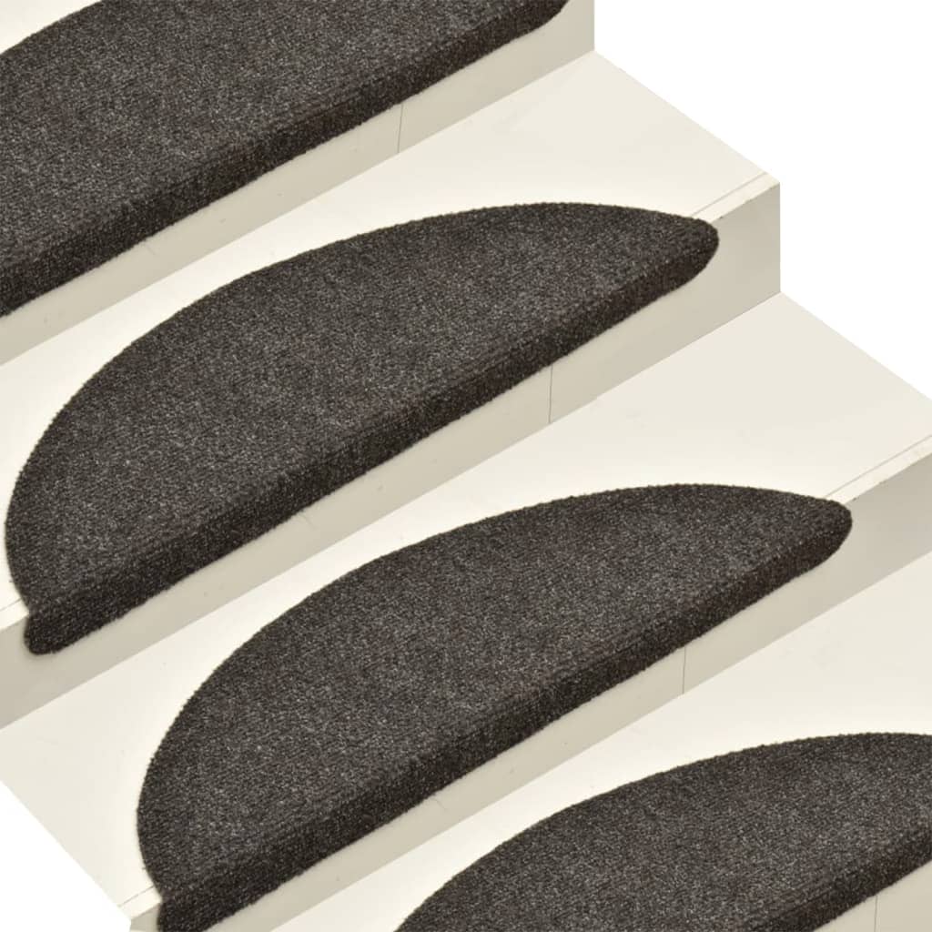 Self-adhesive Stair Mats 10pcs Anthracite 65x21x4cm Needle Punch