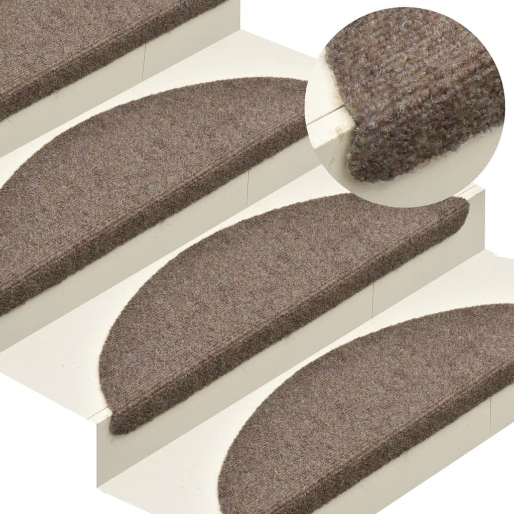 Self-adhesive Stair Mats 5 pcs Cream 65x21x4 cm Needle Punch