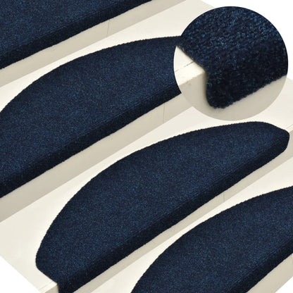 Self-adhesive Stair Mats 5 pcs Navy 65x21x4 cm Needle Punch