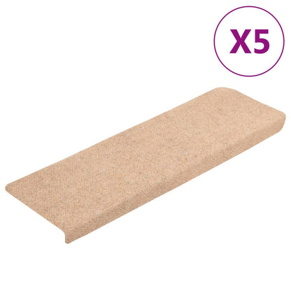 Stair Mats 5 pcs Brown 65x21x4 cm Needle Punch