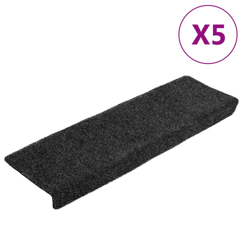 Stair Mats 5 pcs Grey 65x21x4 cm Needle Punch