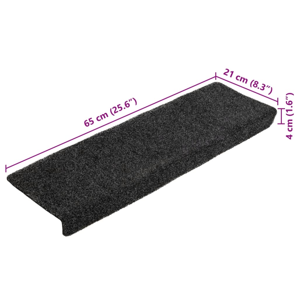 Stair Mats 5 pcs Grey 65x21x4 cm Needle Punch