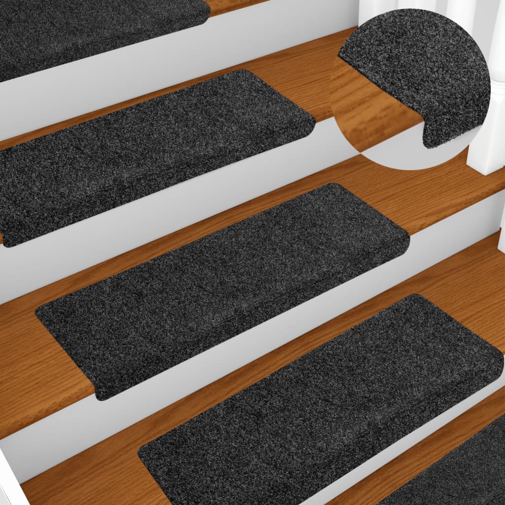 Stair Mats 5 pcs Grey 65x21x4 cm Needle Punch