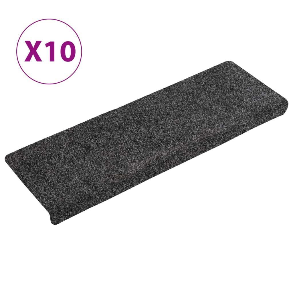 Stair Mats 10 pcs Grey 65x21x4 cm Needle Punch