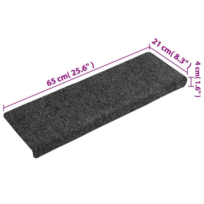 Stair Mats 10 pcs Grey 65x21x4 cm Needle Punch