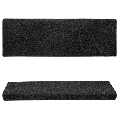 Stair Mats 5 pcs Black 65x21x4 cm Needle Punch