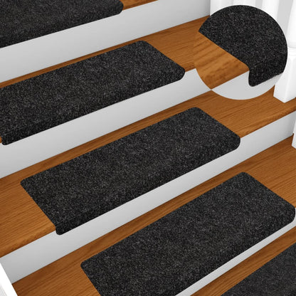 Stair Mats 5 pcs Black 65x21x4 cm Needle Punch