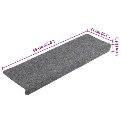 Stair Mats 5 pcs Light Grey 65x21x4 cm Needle Punch