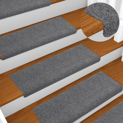 Stair Mats 5 pcs Light Grey 65x21x4 cm Needle Punch