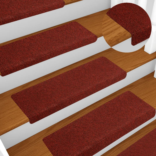 Stair Mats 10 pcs Bordeaux Red 65x21x4 cm Needle Punch