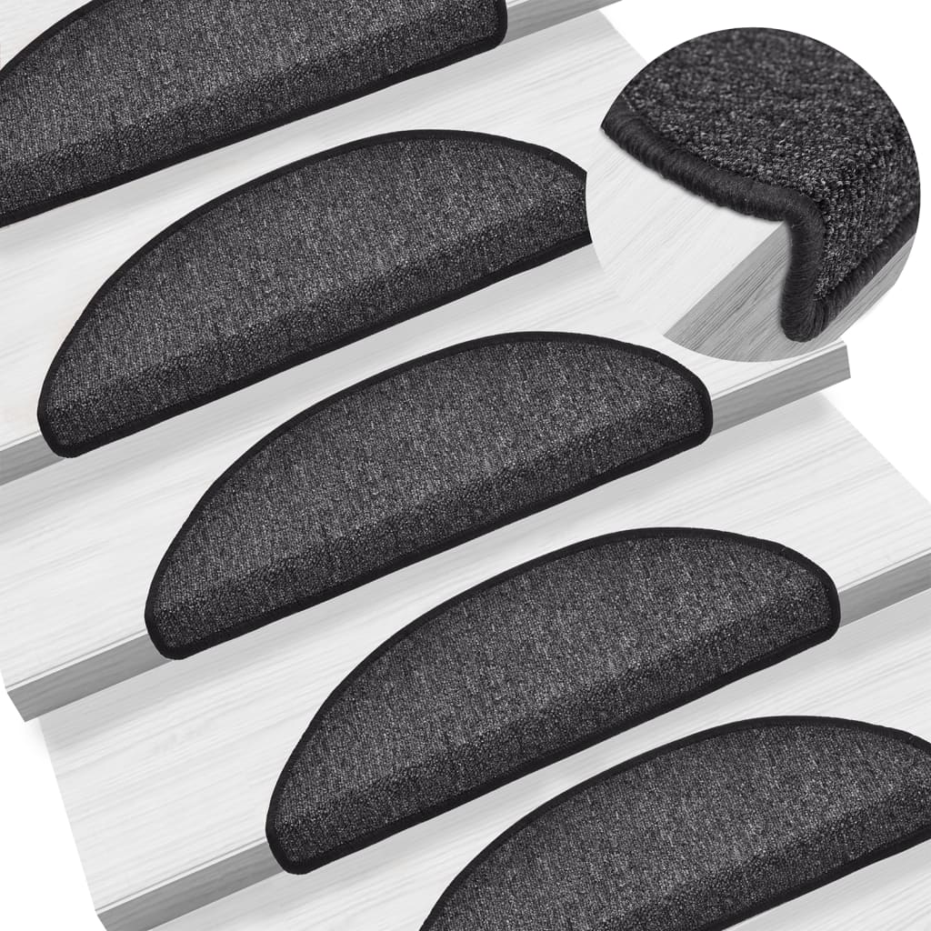 Stair Mats 10 pcs 56x17x3 cm Anthracite