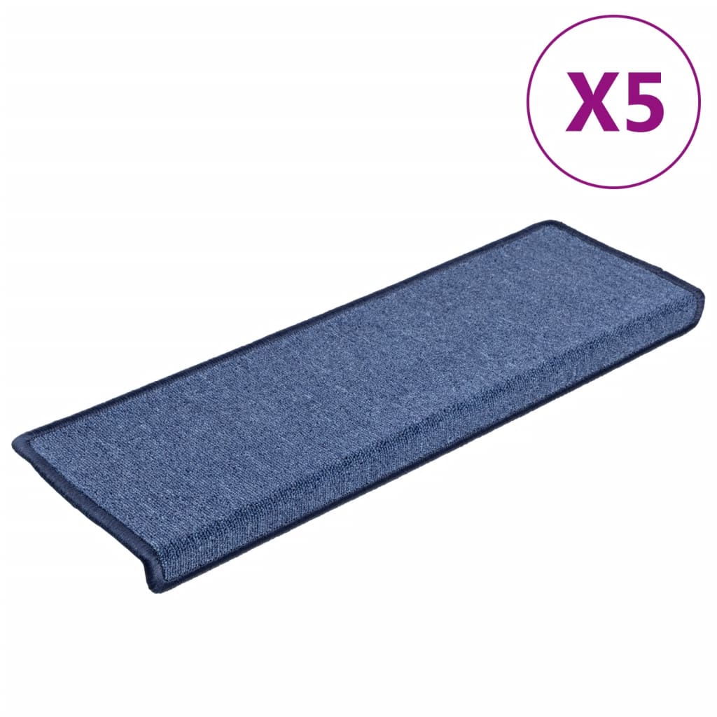 Stair Mats 5 pcs 65x21x4 cm Blue