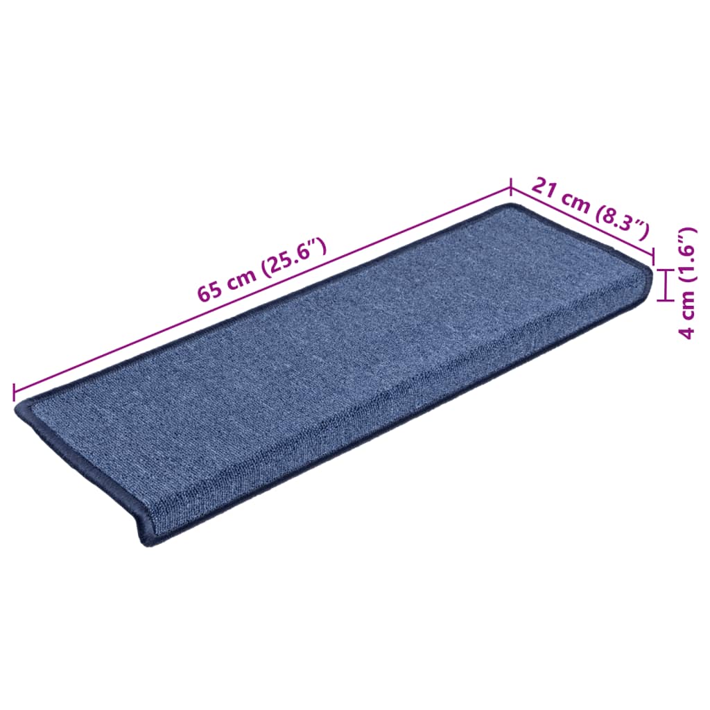 Stair Mats 5 pcs 65x21x4 cm Blue