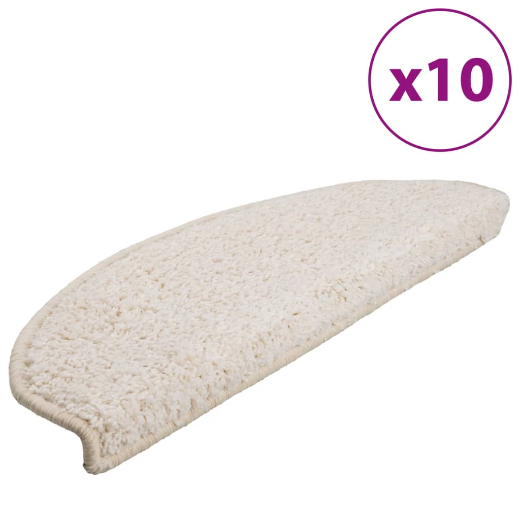 Stair Mats 10 pcs 65x21x4 cm White