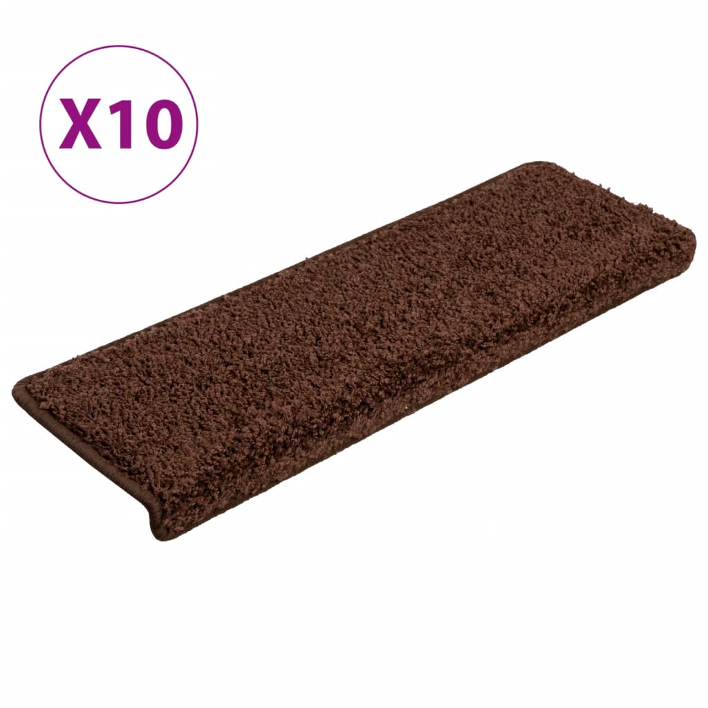 Stair Mats 10 pcs 65x21x4 cm Brown