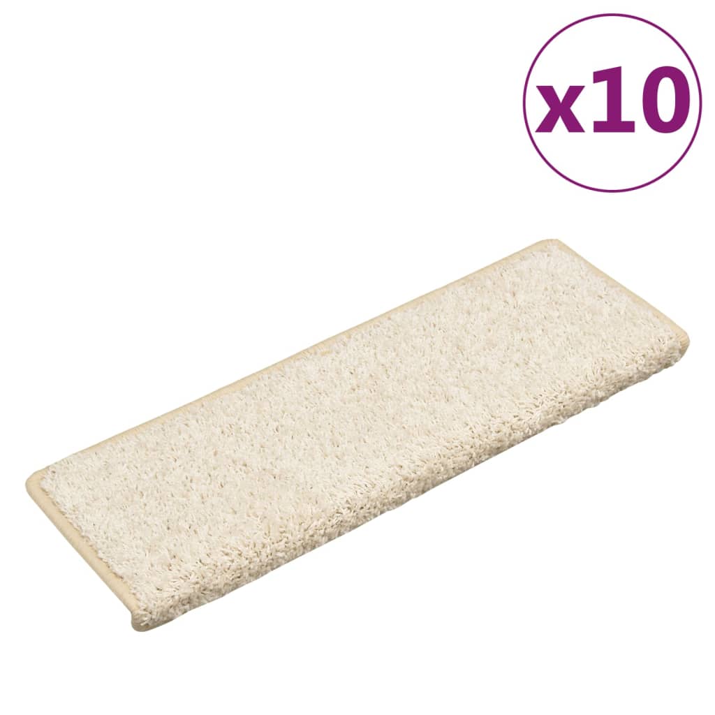 Stair Mats 10 pcs 65x21x4 cm White