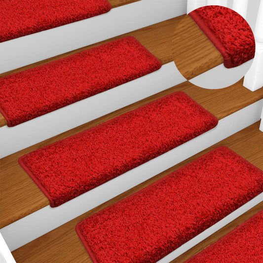 Stair Mats 10 pcs 65x21x4 cm Red