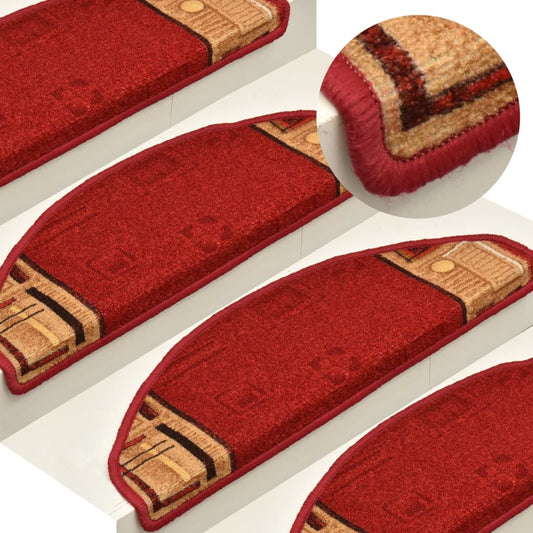 Stair Mats Self-adhesive 5 pcs 65x21x4 cm Red