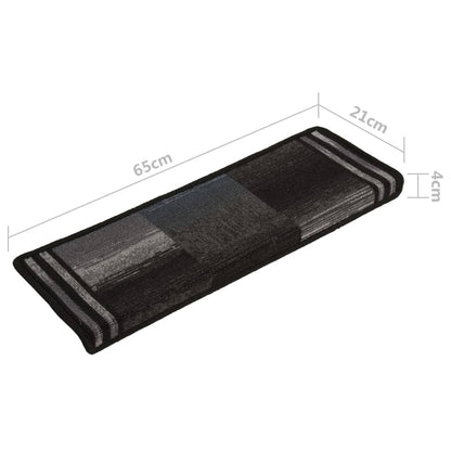 Stair Mats Self-adhesive 10 pcs 65x21x4 cm Black and Grey