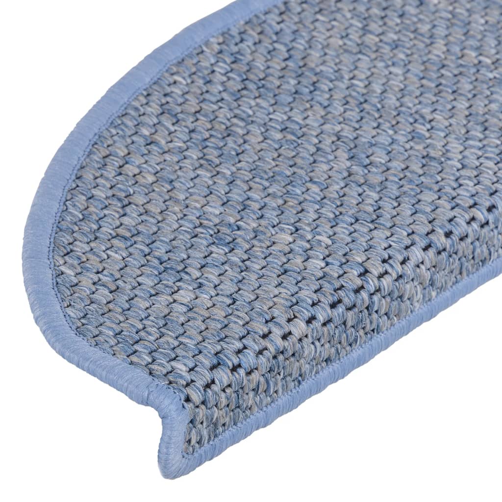 Stair Mats Self-adhesive Sisal-Look 15 pcs 56x17x3 cm Blue