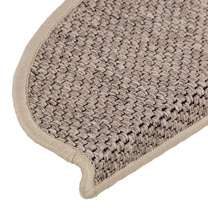 Stair Mats Self-adhesive Sisal-Look 15 pcs 65x21x4 cm Dark Beige