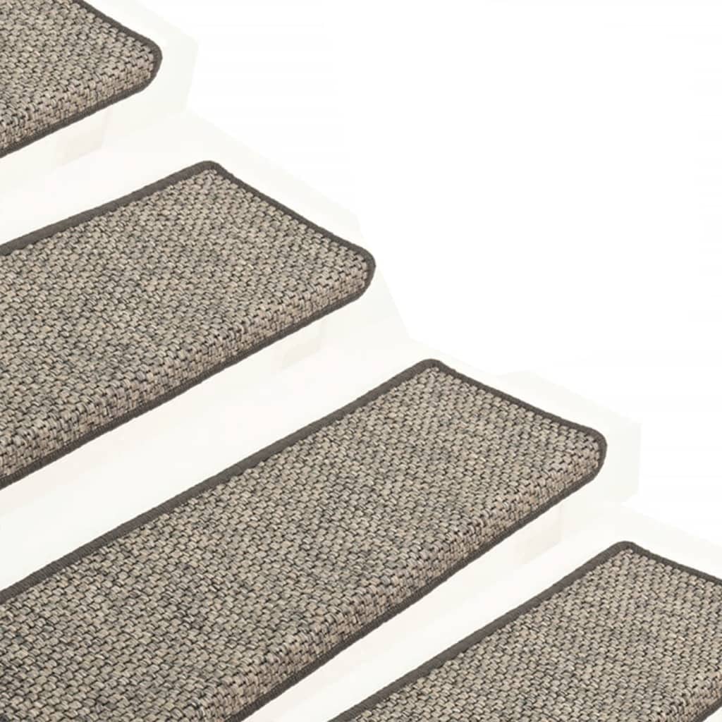 Stair Mats Self-adhesive 15 pcs 65x21x4 cm Grey and Beige