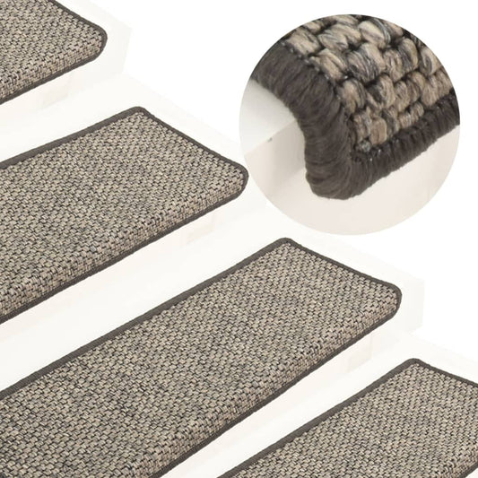 Stair Mats Self-adhesive 15 pcs 65x21x4 cm Grey and Beige