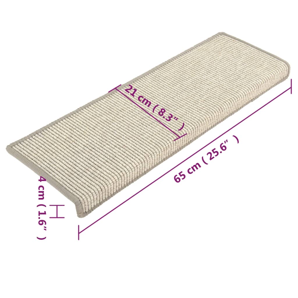 Stair Mats Self-adhesive 15 pcs Silver 65x21x4 cm