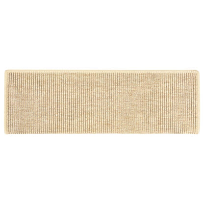 Stair Mats Self-adhesive Sisal-Look 15 pcs 65x21x4 cm Light Beige