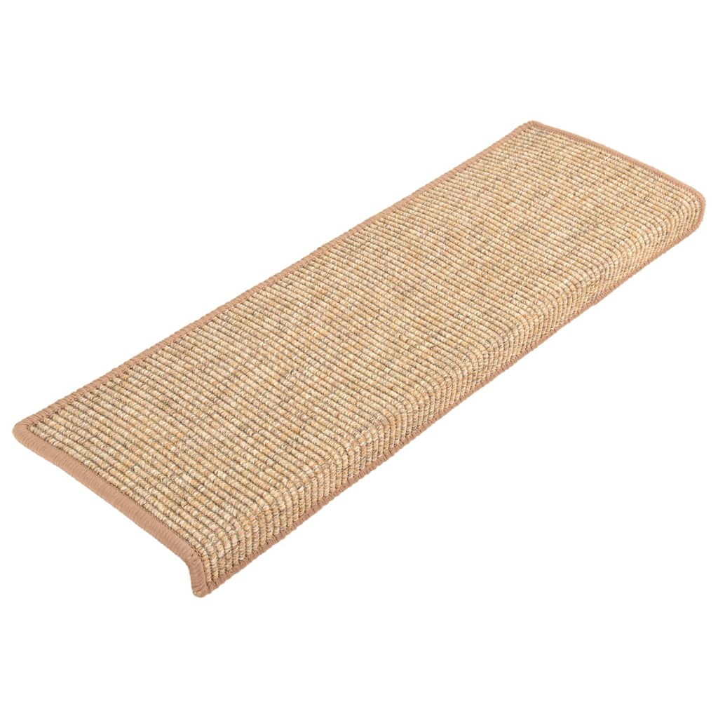 Stair Mats Self-adhesive 15 pcs Light Brown 65x21x4 cm