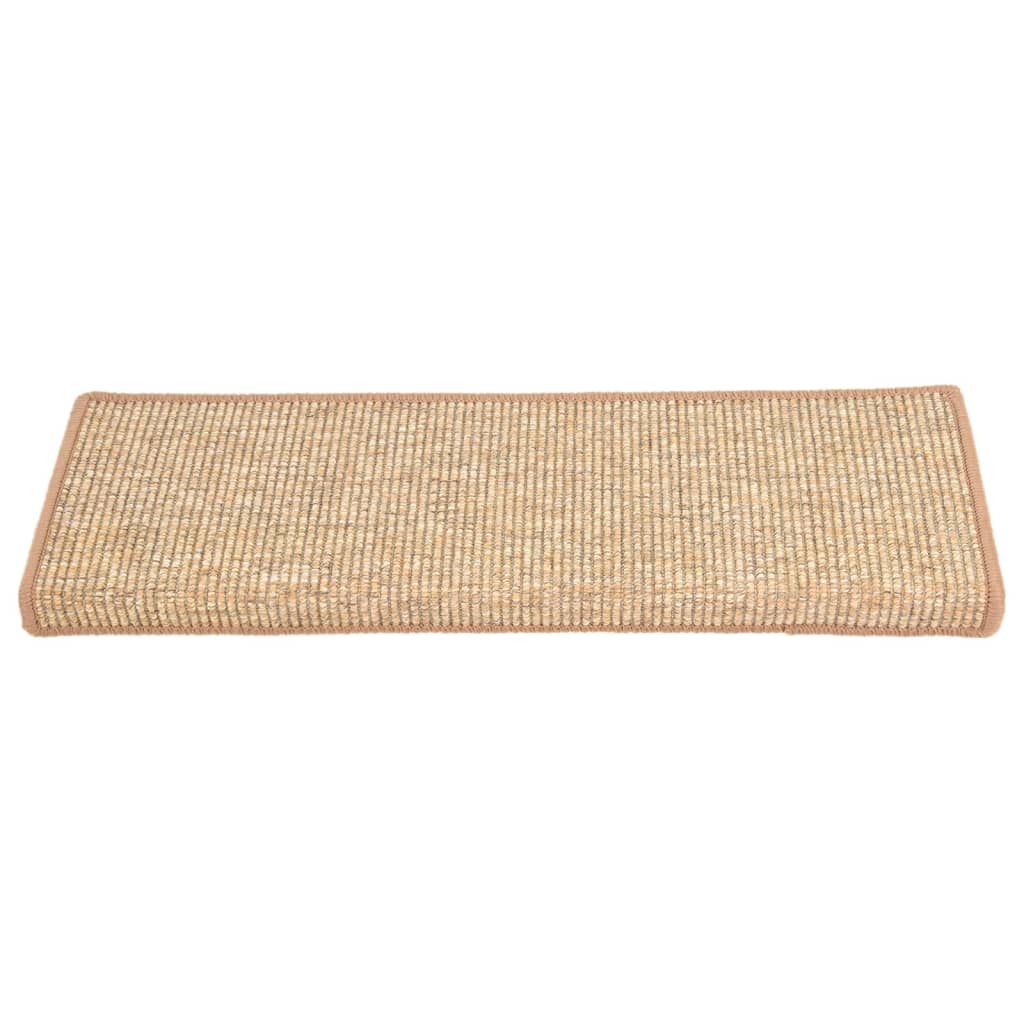 Stair Mats Self-adhesive 15 pcs Light Brown 65x21x4 cm