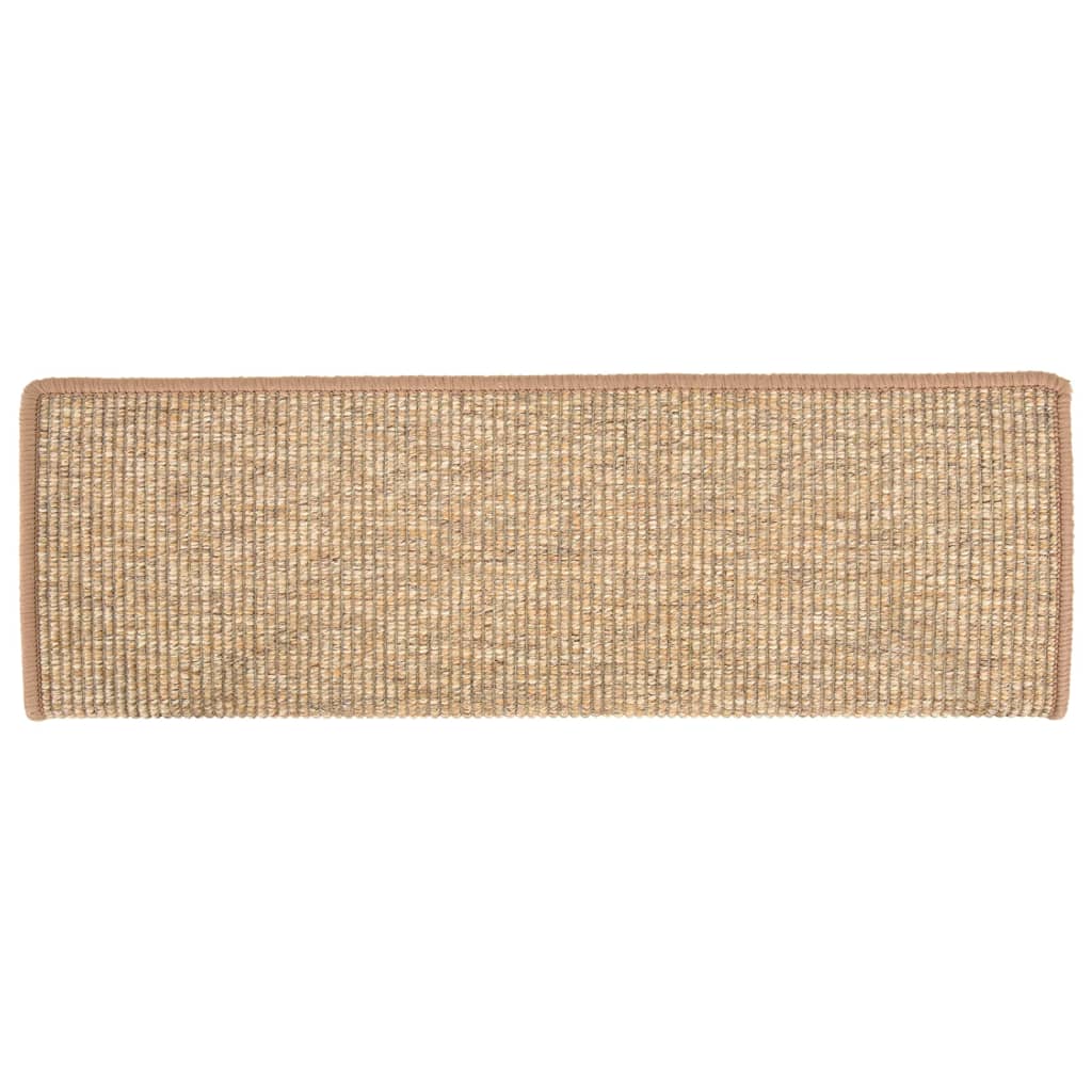 Stair Mats Self-adhesive 15 pcs Light Brown 65x21x4 cm