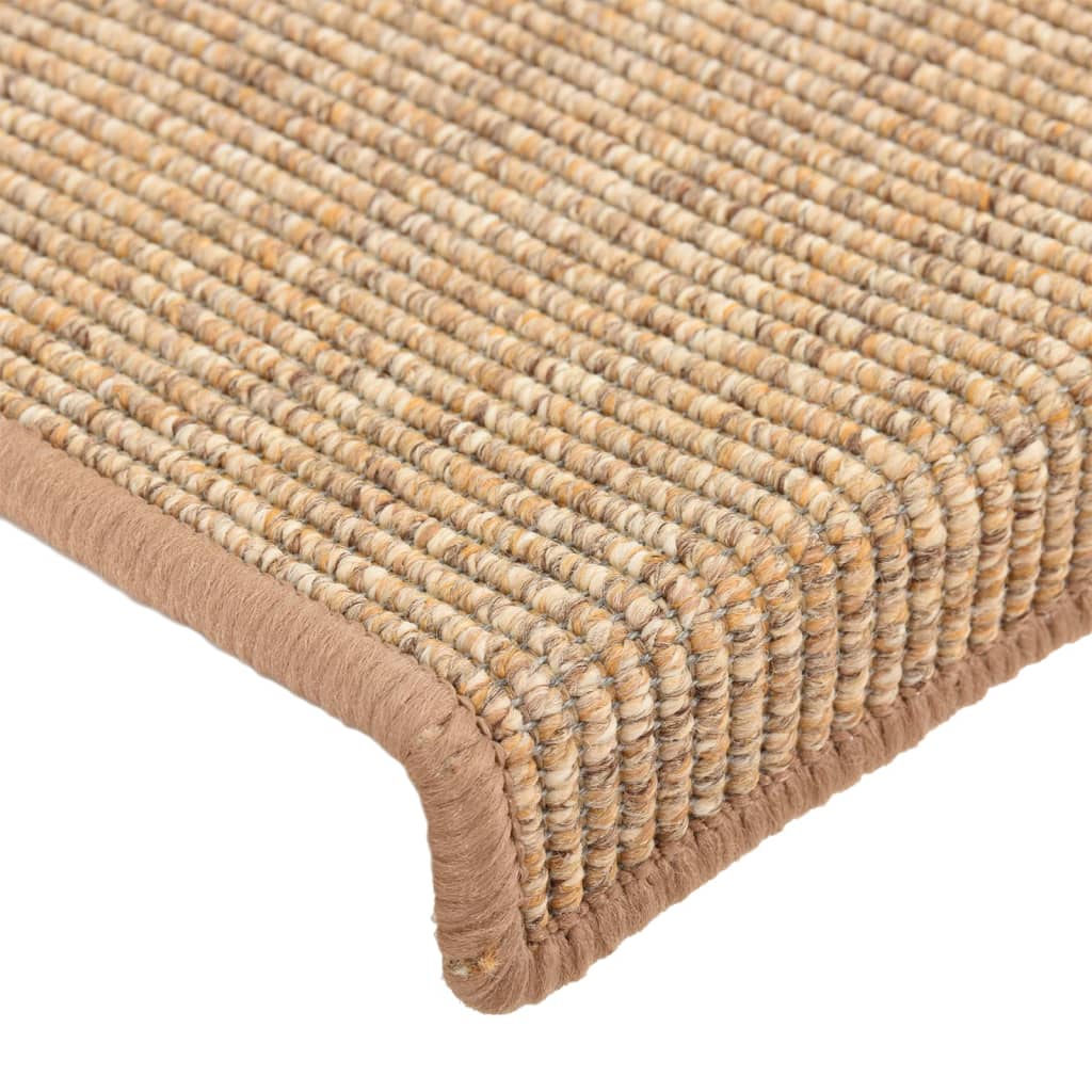 Stair Mats Self-adhesive 15 pcs Light Brown 65x21x4 cm