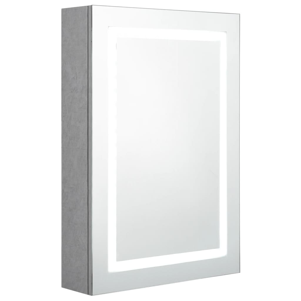 LED Bathroom Mirror Cabinet Concrete Grey 50x13x70 cm