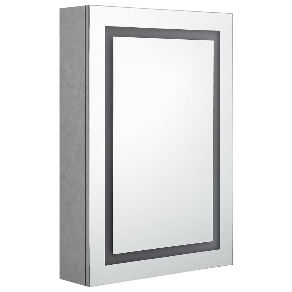 LED Bathroom Mirror Cabinet Concrete Grey 50x13x70 cm