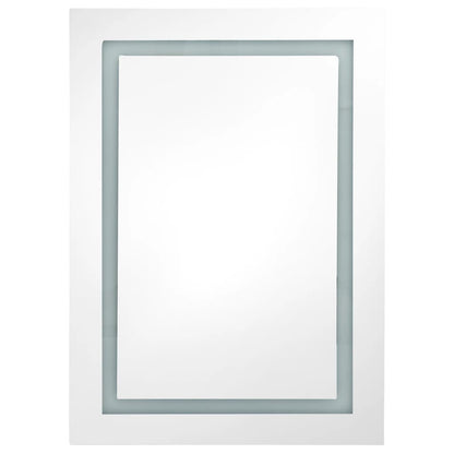 LED Bathroom Mirror Cabinet Concrete Grey 50x13x70 cm