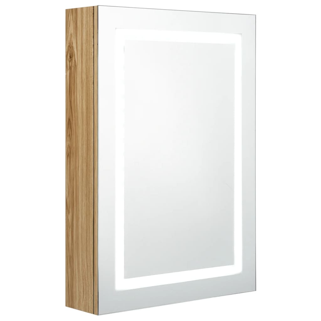 LED Bathroom Mirror Cabinet Oak 50x13x70 cm