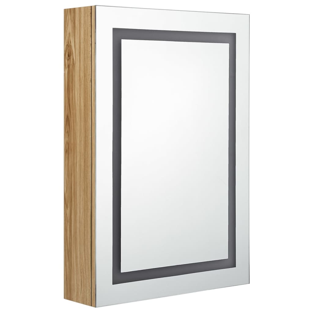 LED Bathroom Mirror Cabinet Oak 50x13x70 cm