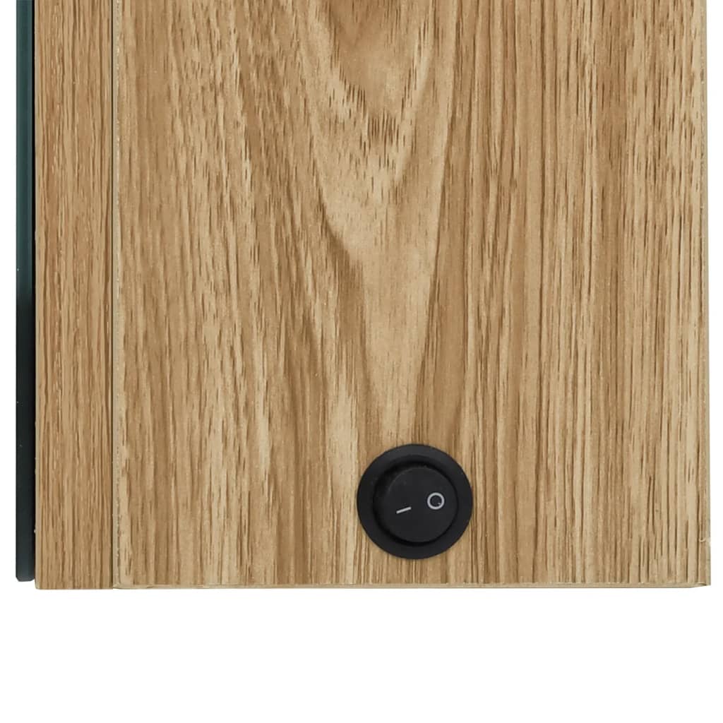 LED Bathroom Mirror Cabinet Oak 50x13x70 cm