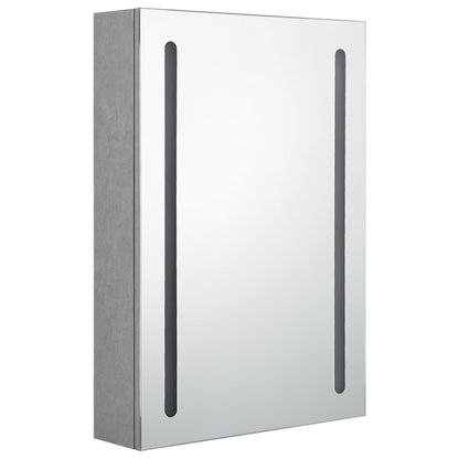 LED Bathroom Mirror Cabinet Concrete Grey 50x13x70 cm