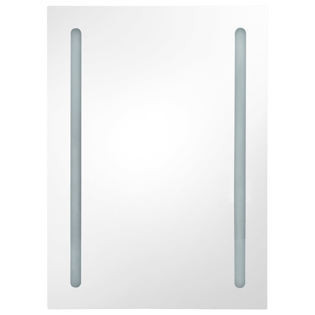 LED Bathroom Mirror Cabinet Concrete Grey 50x13x70 cm