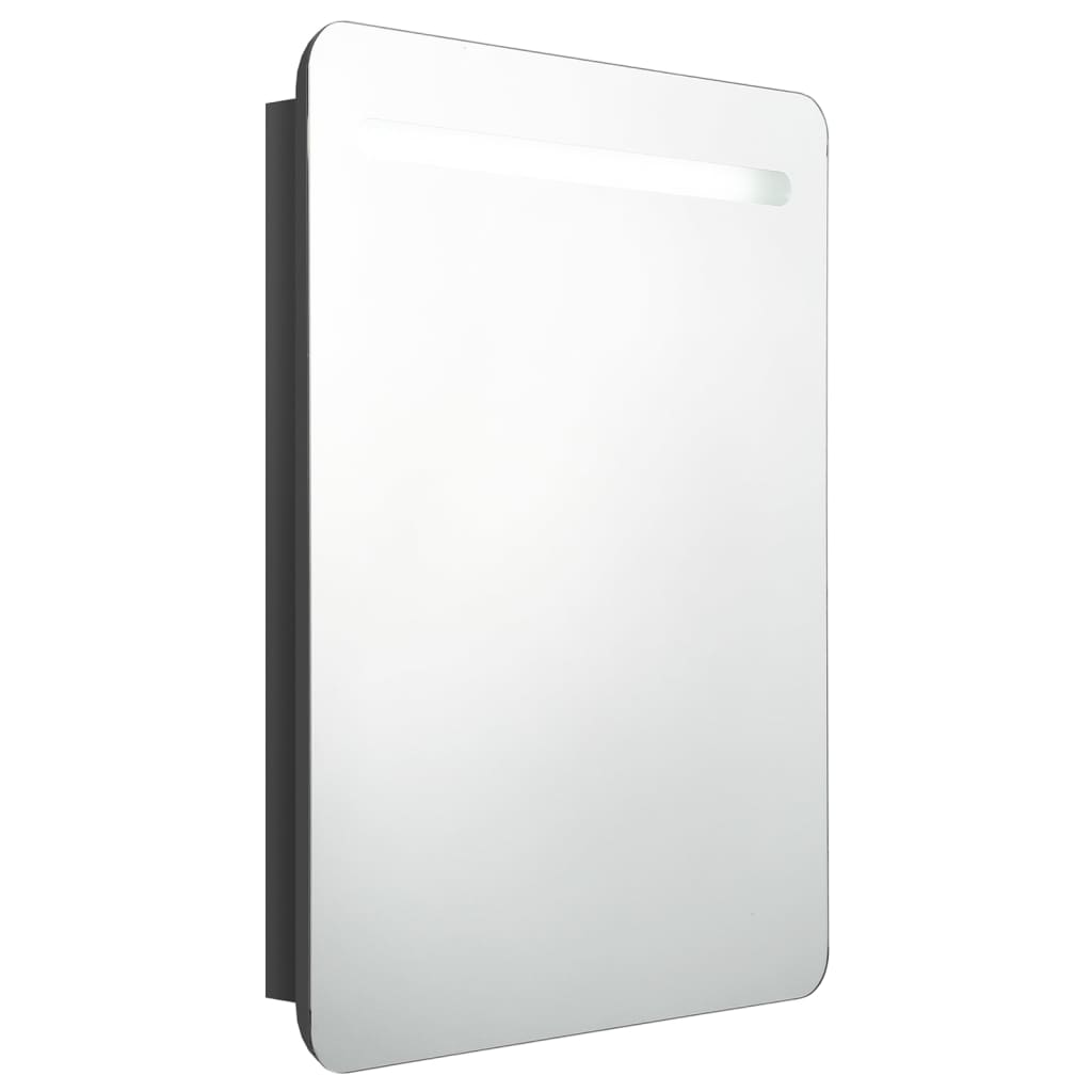 LED Bathroom Mirror Cabinet Shining Black 60x11x80 cm