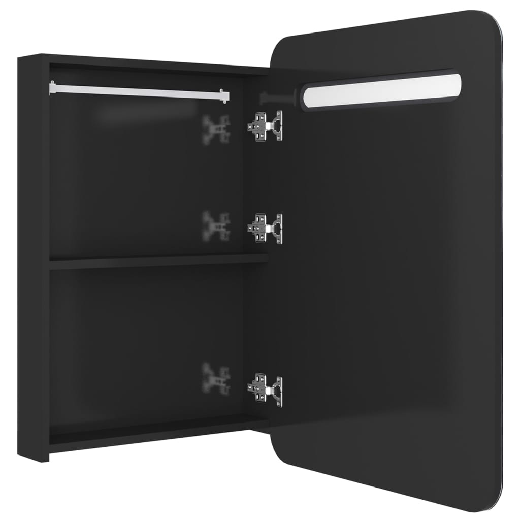 LED Bathroom Mirror Cabinet Shining Black 60x11x80 cm